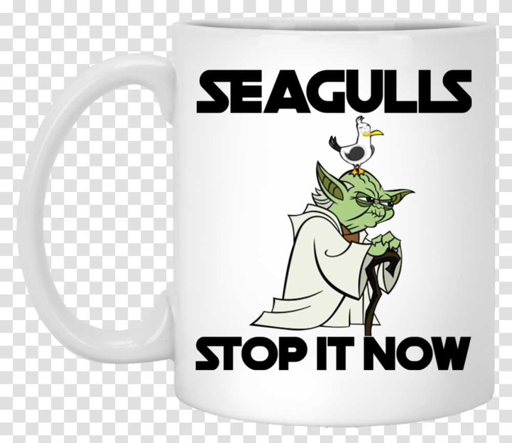 Seagulls Stop It Now Mugs Yoda Cartoon, Coffee Cup, Soil Transparent Png