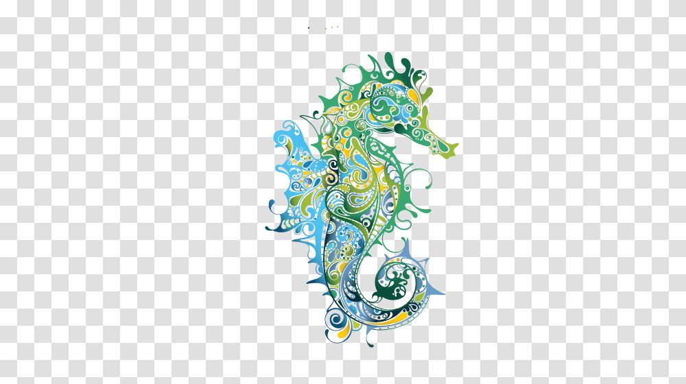 Seahorse Drawing Clip Art, Fractal, Pattern, Ornament, Plant Transparent Png