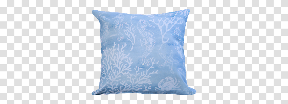 Seahorse Starfish Nautical Cushion Double Sided 17x17 Square Duckegg Blue Ebay Decorative, Pillow, Rug Transparent Png