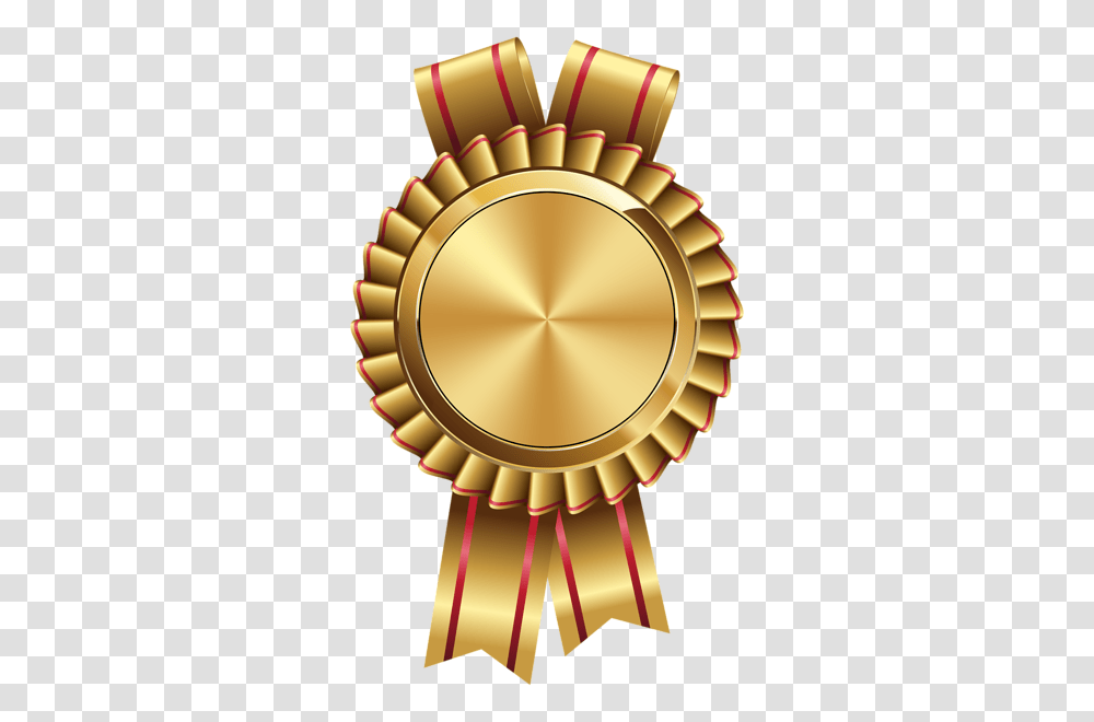 Seal Badge Gold And Red Clip Art, Lamp, Gold Medal, Trophy, Logo Transparent Png