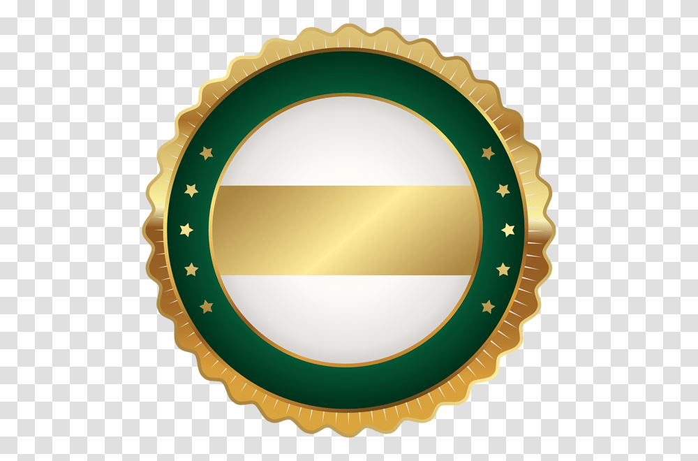 Seal Badge Gold Gold And Green Seal, Logo, Trademark, Icing Transparent Png