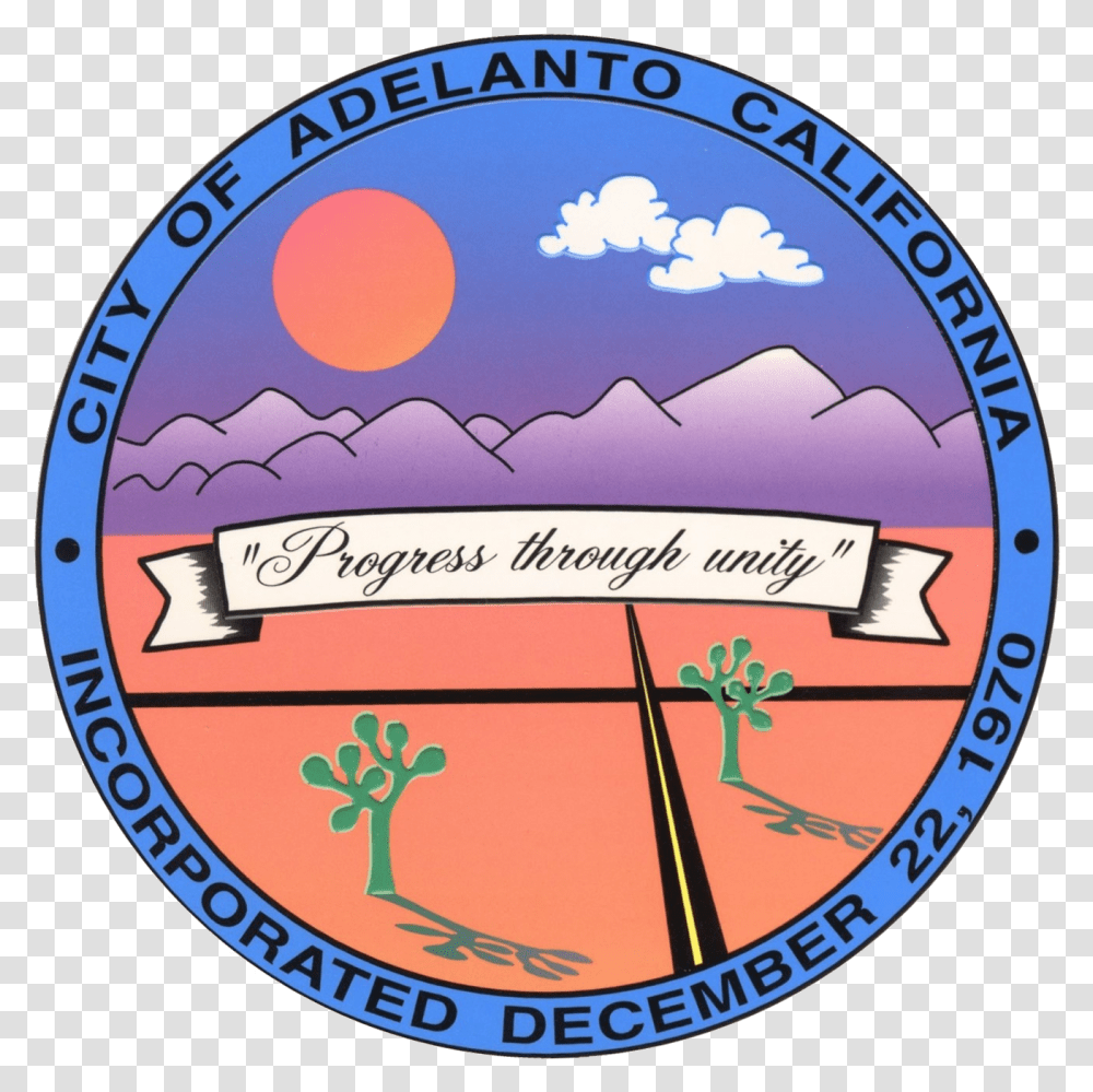 Seal Of Adelanto California City Of Adelanto, Label, Logo Transparent Png
