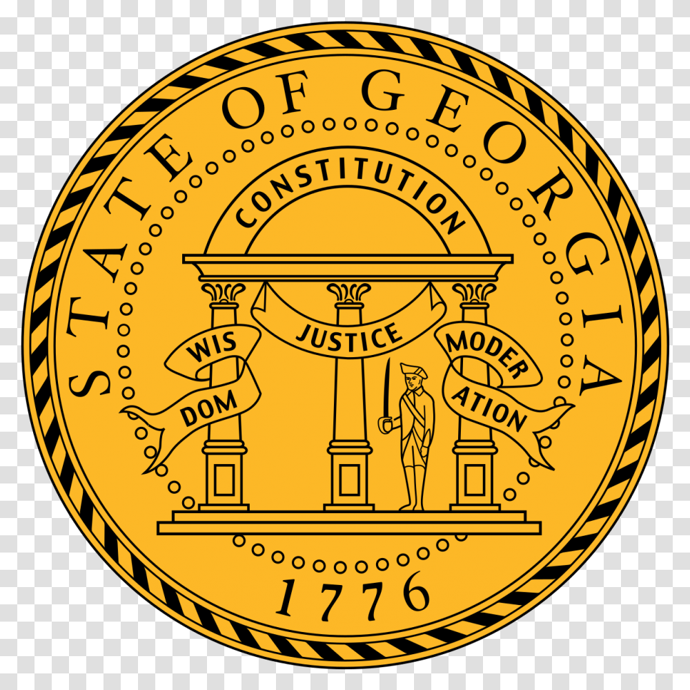 Seal Of Georgia Us State Wikipedia State Of Georgia Logo, Coin, Money, Symbol, Trademark Transparent Png