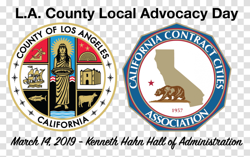 Seal Of Los Angeles County California, Logo, Trademark, Badge Transparent Png