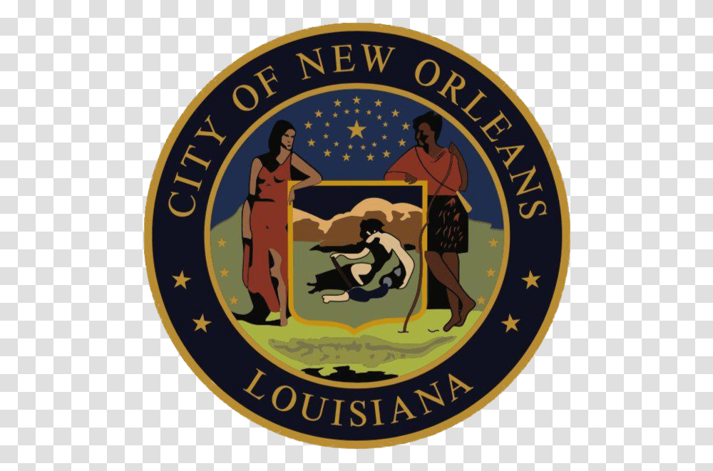 Seal Of New Orleans Louisiana City Of New Orleans Seal, Person, Logo, Symbol, Poster Transparent Png