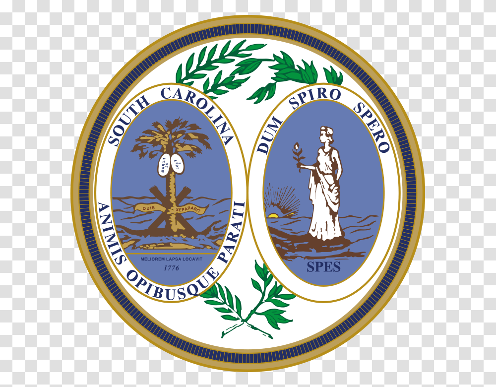 Seal Of South Carolina, Logo, Trademark, Badge Transparent Png