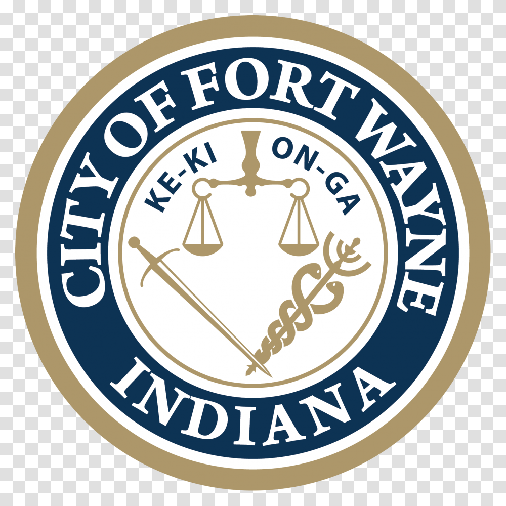 Seal Of The City Of Fort Wayne Indiana Emblem, Logo, Trademark, Badge Transparent Png