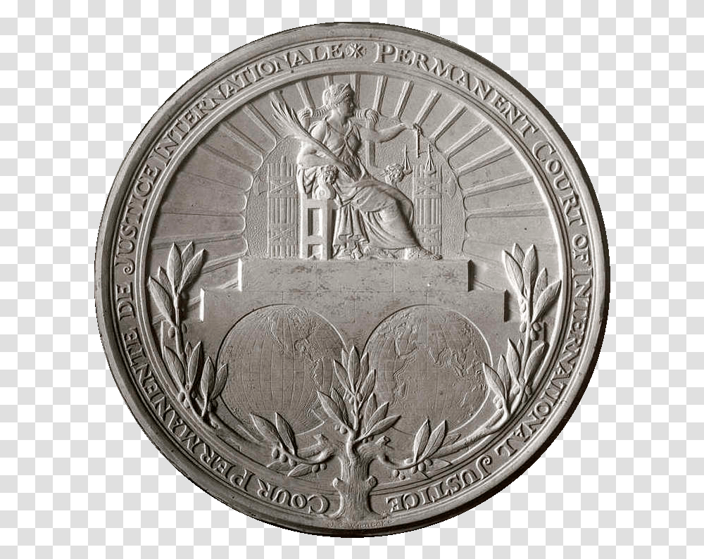 Seal Of The Permanent Court Of International Justice, Coin, Money, Nickel, Painting Transparent Png