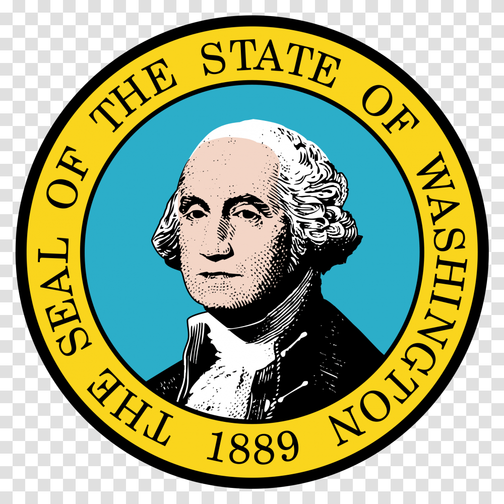 Seal Of Washington Great Seal Of Washington, Logo, Trademark, Person Transparent Png