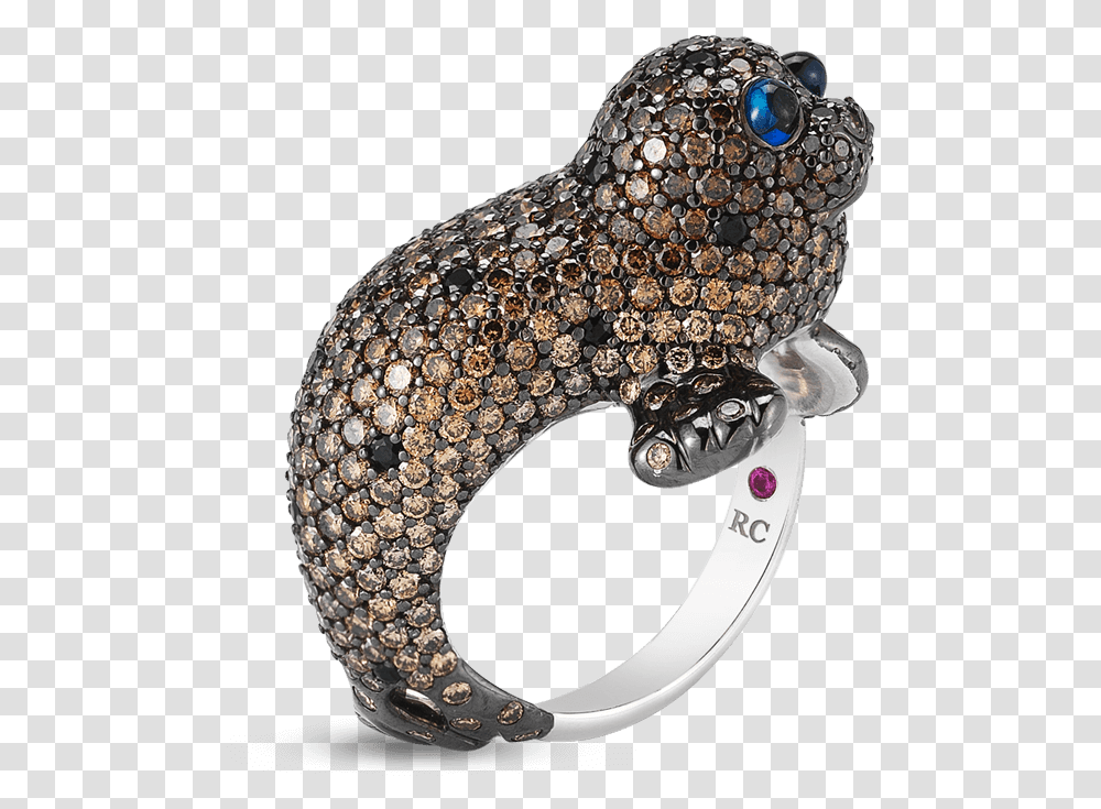 Seal Ring With Diamonds And Sapphires Ring, Snake, Reptile, Animal, Bronze Transparent Png