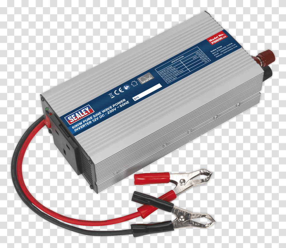 Sealey Psi1000 1000w Pure Sine Wave Power Inverter, Adapter Transparent Png