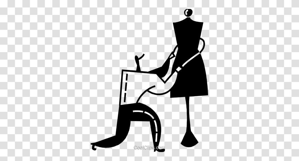 Seamstress Royalty Free Vector Clip Art Illustration, Chair, Furniture, Silhouette, Bird Transparent Png