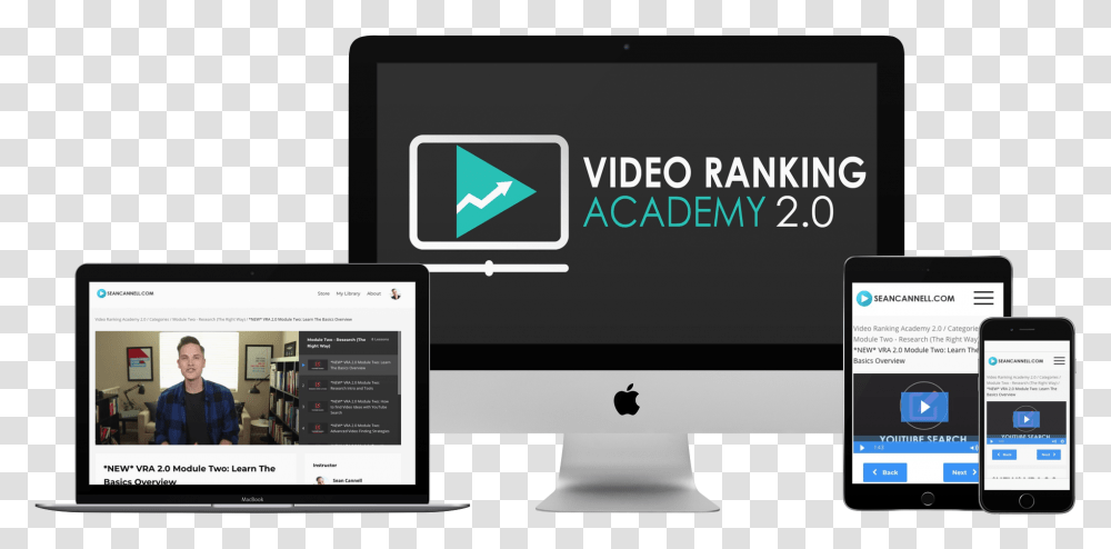 Sean Cannell Video Ranking Academy, Mobile Phone, Electronics, Person, Computer Transparent Png