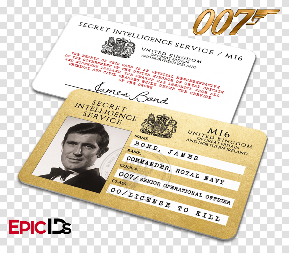 Sean Connery License To Kill Card, Person, Human, Paper Transparent Png