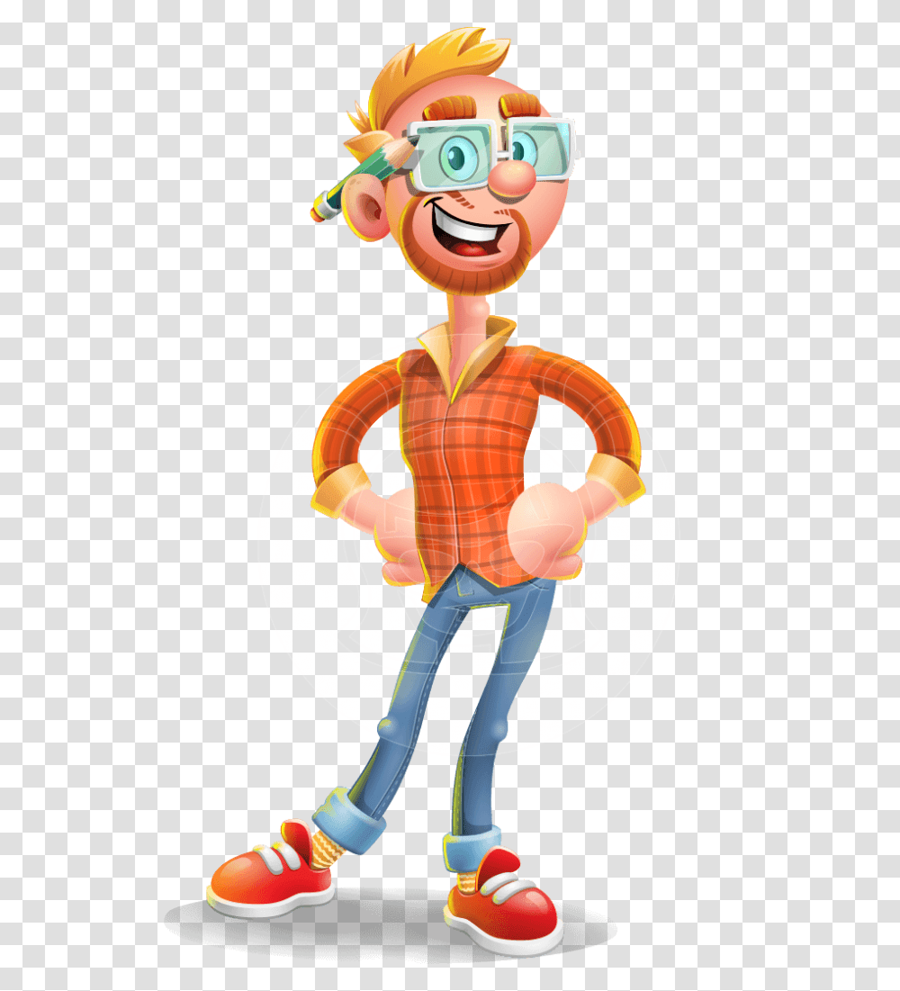 Sean Ginger Vector Cartoon Character Graphicmama, Toy, Person, Human, Performer Transparent Png
