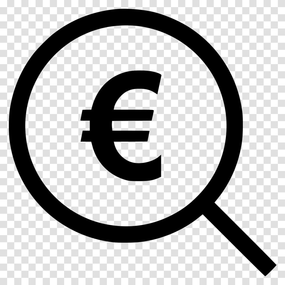 Search Find Look Magnifiery Euro Money Sign Data Analytics Icon, Magnifying, Rug Transparent Png