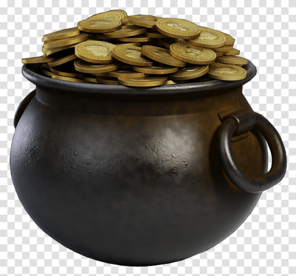 Search For Secret Gold Pots Hidden On Missouri And Gold Coin, Milk, Beverage, Drink, Bronze Transparent Png