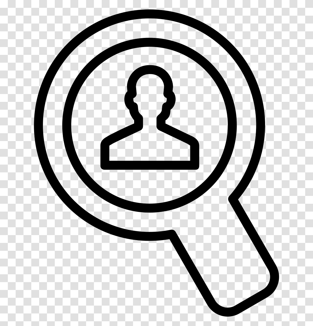 Search Of A Person Outlined Magnifier Tool Busqueda De Persona Icono, Key, Magnifying Transparent Png