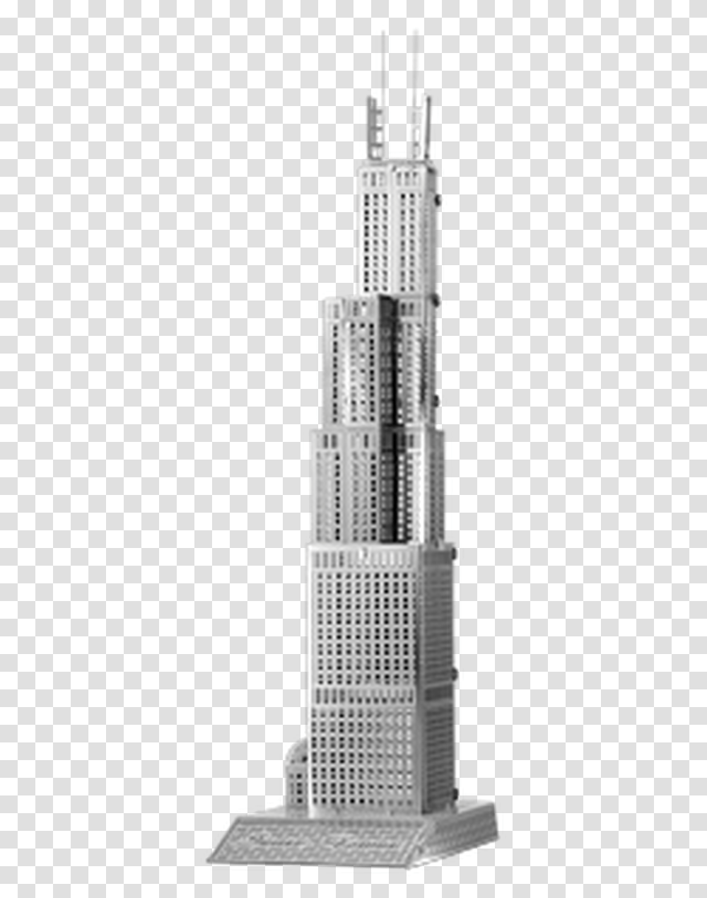 Sears Tower Willis Tower Metal Model Kit Skyscraper, Building, Architecture, City, Urban Transparent Png