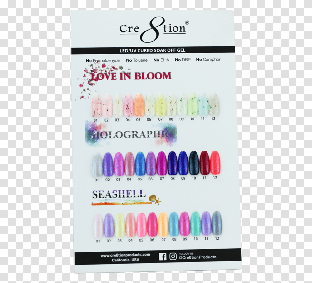 Seashell Gel - Cre8tion Products Cre8tion Love In Bloom, Nail, Plastic, Marker, Manicure Transparent Png