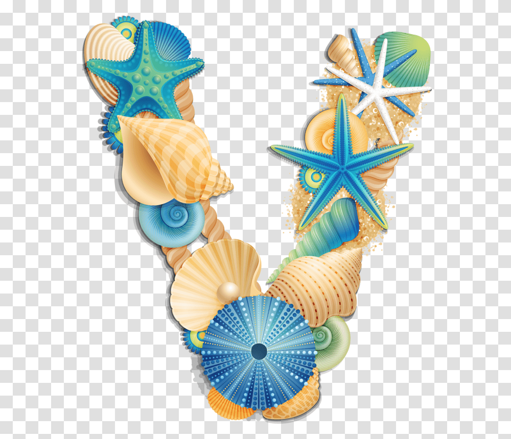 Seashell Letter Clipart, Sea Life, Animal, Invertebrate, Clam Transparent Png