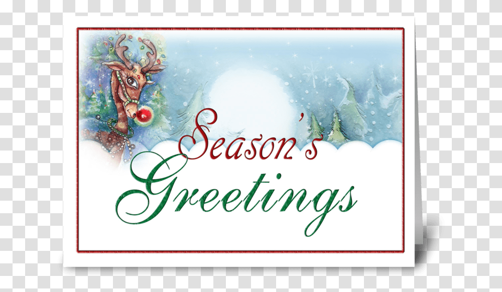 Season's Greetings Reindeer Greeting Card Christmas Card, Envelope, Mail Transparent Png
