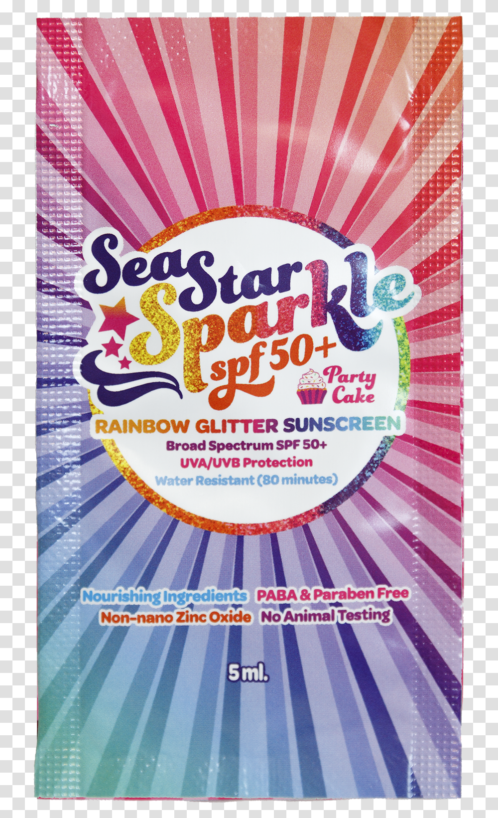 Seastar Sparkle Spf50 Travel Packets Party Cake Poster, Flyer, Paper, Advertisement, Brochure Transparent Png