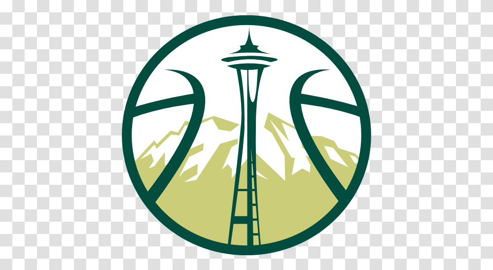 Seattle Basketball Logo Basketball Space Needle, Symbol, Trademark, Emblem, Lighting Transparent Png