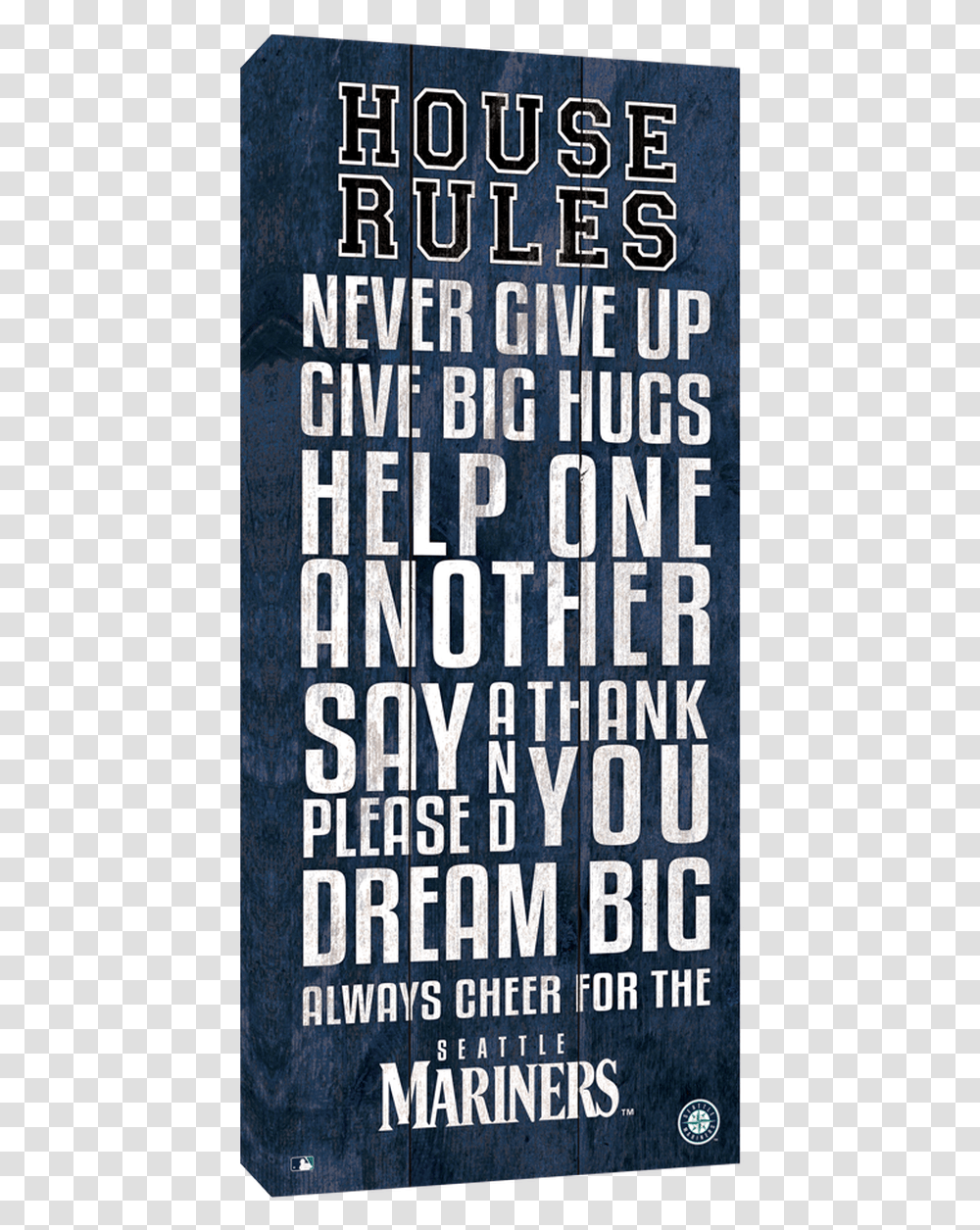 Seattle Mariners House Rules Poster, Word, Alphabet, Newspaper Transparent Png