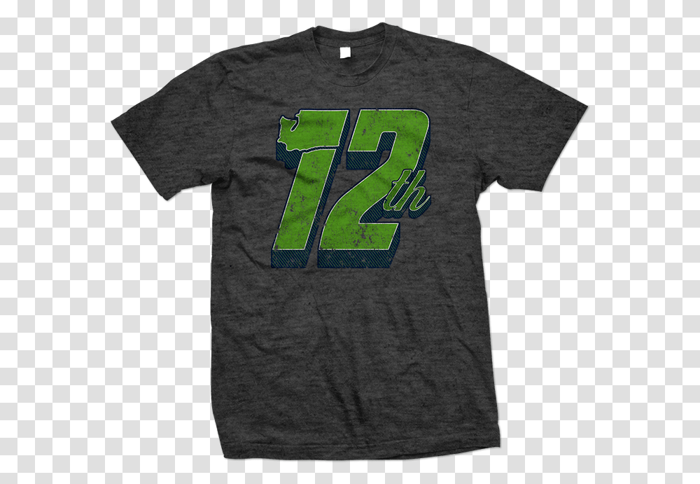Seattle Seahawks 12th Man Design Transp T Shirt, Apparel, T-Shirt Transparent Png