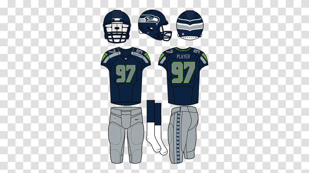 Seattle Seahawks Home Uniform National Football League Carolina Panthers Home Uniform, Clothing, Apparel, Shirt, Jersey Transparent Png