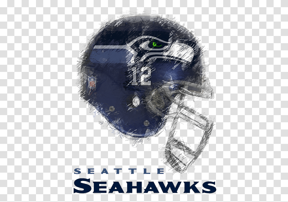 Seattle Seahawks Logo Black And White, Poster, Advertisement Transparent Png