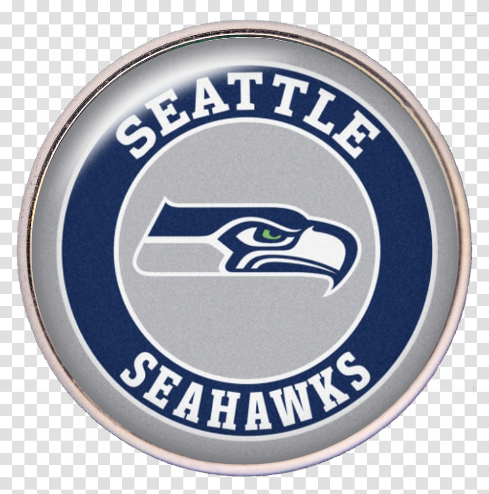 Seattle Seahawks Nfl Football Logo Snap Charms Tropicaltrinkets Seattle Seahawks, Symbol, Trademark, Emblem, Clock Tower Transparent Png