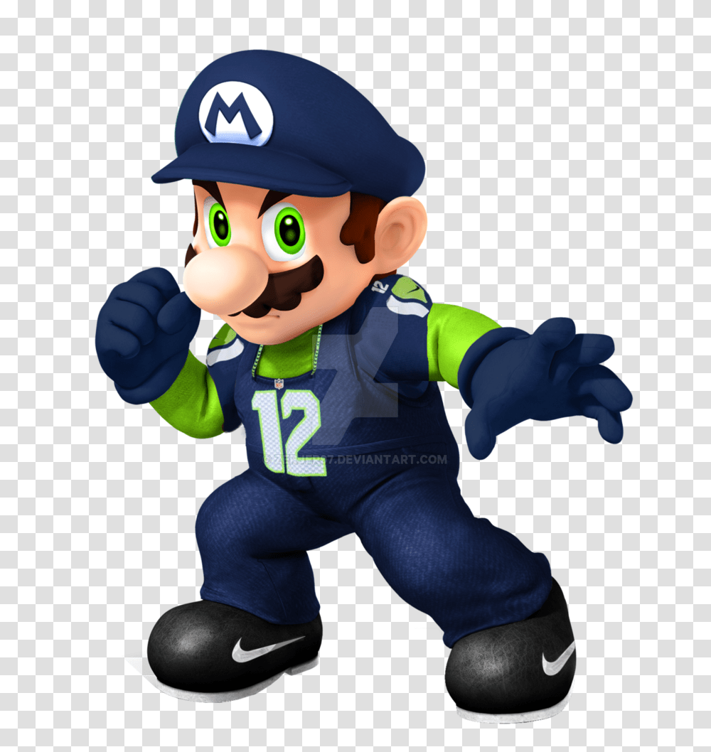 Seattle Seahawks Super Mario, Person, Human, Mascot Transparent Png