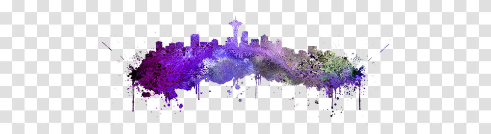 Seattle Skyline Baby Onesie Skyline, Purple, Crystal, Lighting, Nebula Transparent Png