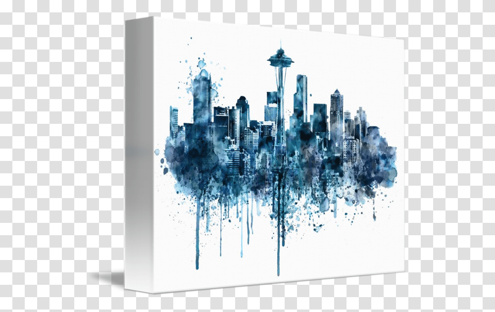 Seattle Skyline Seattle Skyline Art, Crystal, Painting, Modern Art Transparent Png