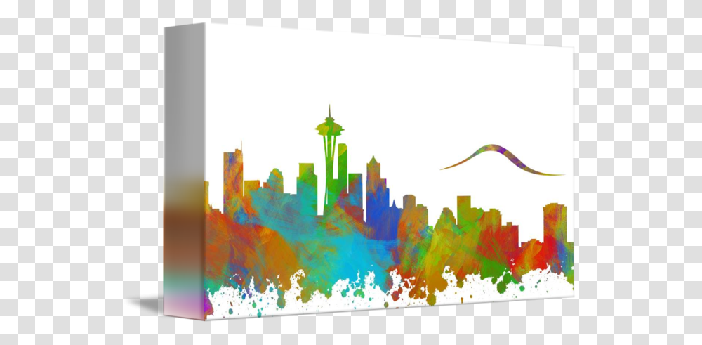 Seattle Skyline Silhouette Ii, Modern Art, Drawing Transparent Png