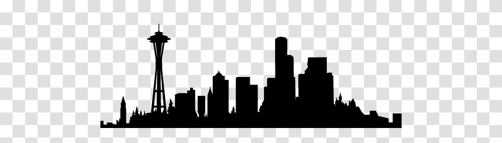 Seattle Skyline Silouette Desktop Backgrounds, Silhouette, Stencil, Cross Transparent Png