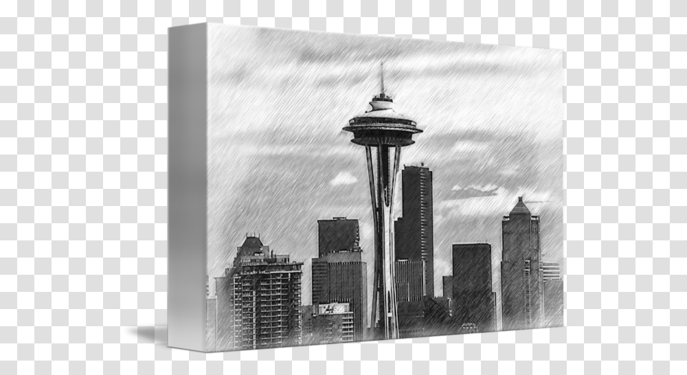 Seattle Skyline Sketched By Kirt Tisdale Commercial, Metropolis, City, Urban, Building Transparent Png