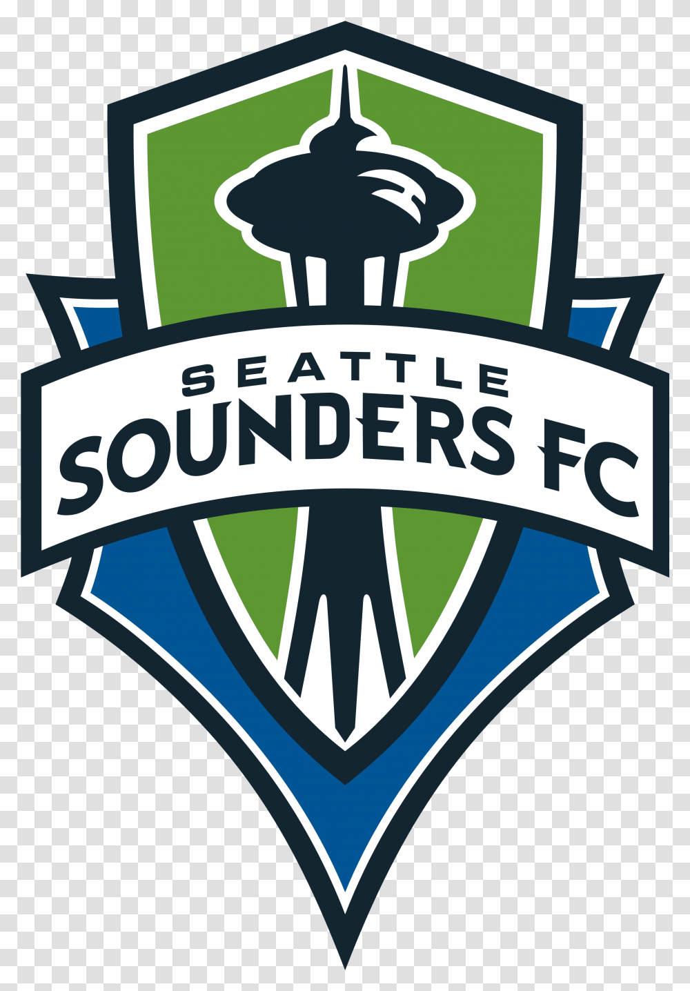 Seattle Sounders Fc Logo Seattle Sounders Fc, Symbol, Badge, Emblem, Advertisement Transparent Png