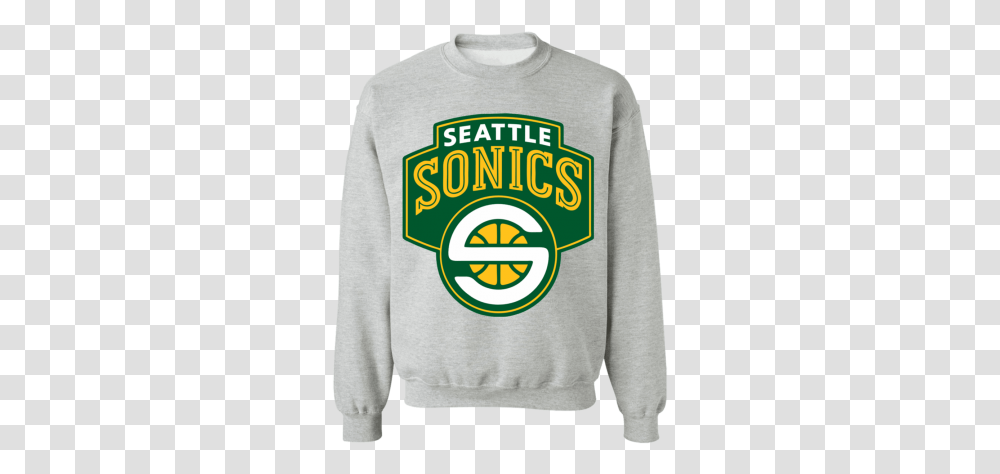 Seattle Supersonics Logo Sweatshirt Seattle Supersonics Logo 1 1, Clothing, Apparel, Sweater, Hoodie Transparent Png