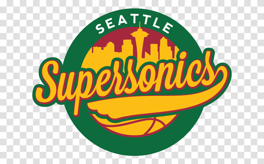 Seattle Supersonics, Logo, Symbol, Text, Food Transparent Png