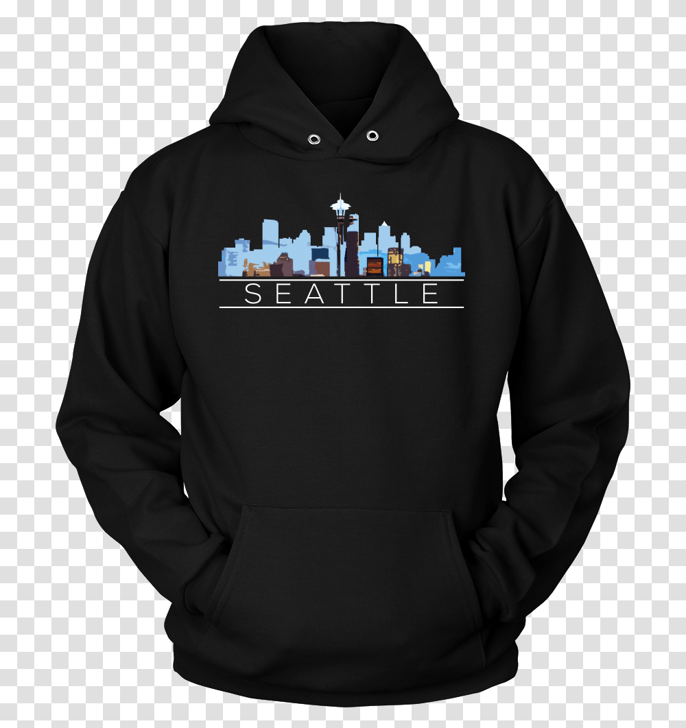 Seattle Washington Downtown City Skyline Souvenir Travel Black Unisex Hoodie, Apparel, Sweatshirt, Sweater Transparent Png