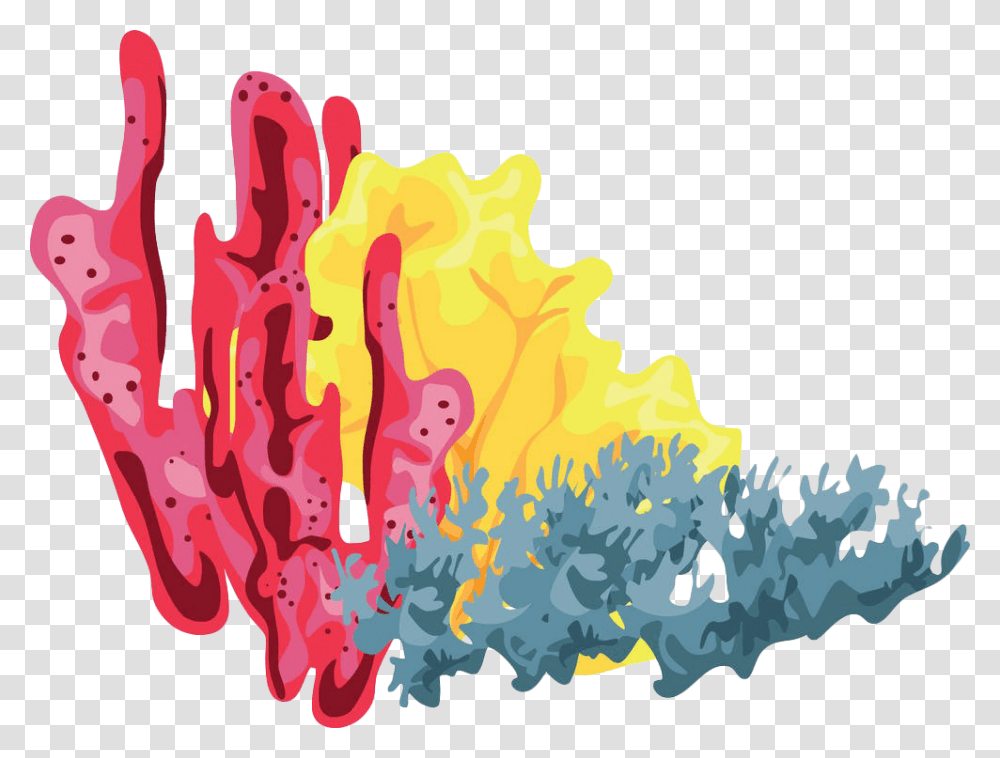 Seaweed Clipart Colorful Coral Reef With No Background, Fire, Flame, Modern Art Transparent Png