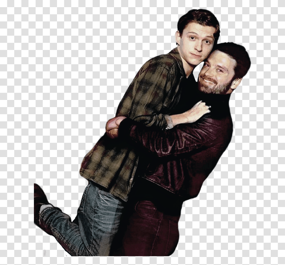 Sebastian Stan And Tom Holland Hugging Bucky Barnes And Peter Parker, Person, Leisure Activities, Dance Pose Transparent Png
