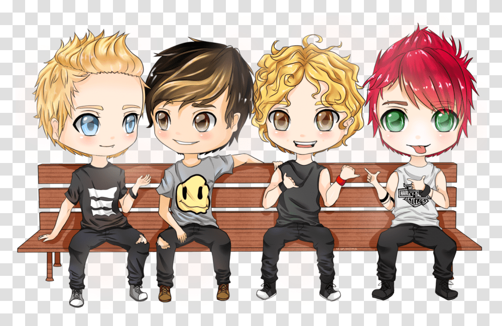 Seconds Of Summer Band In America Sos Sos 5 Seconds Of Summer Anime, Person, Human, Book, Comics Transparent Png