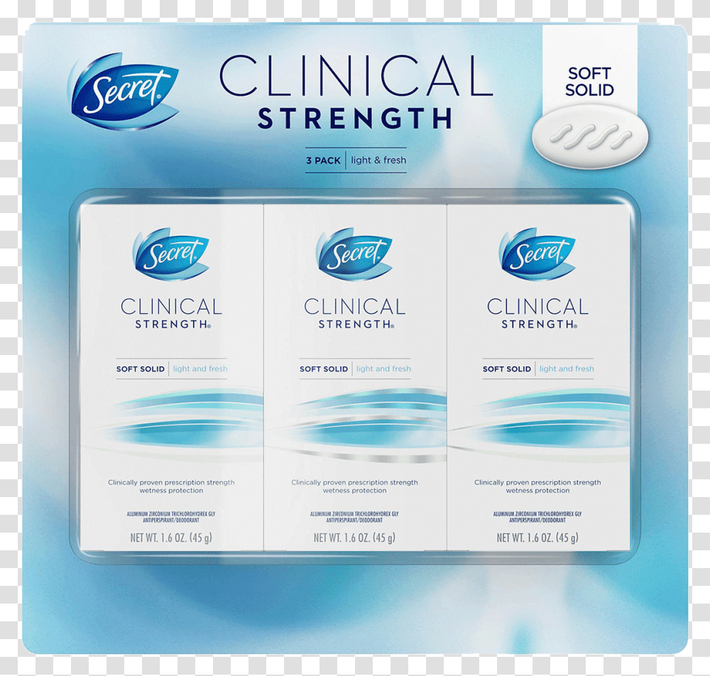Secret Clinical Soft Solid, Id Cards, Document, Cosmetics Transparent Png