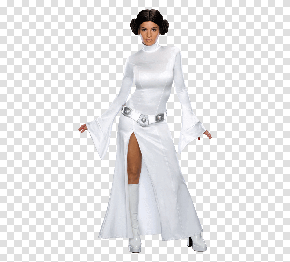 Secret Wishes Star Wars Princess Leia Costume 80s Womens Fancy Dress, Cape, Person, Sleeve Transparent Png