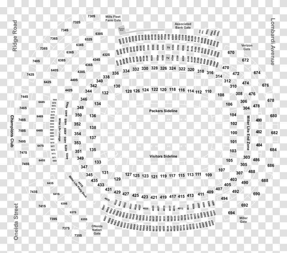 Section Lambeau Field Seating Chart, Building, Stadium, Arena Transparent Png