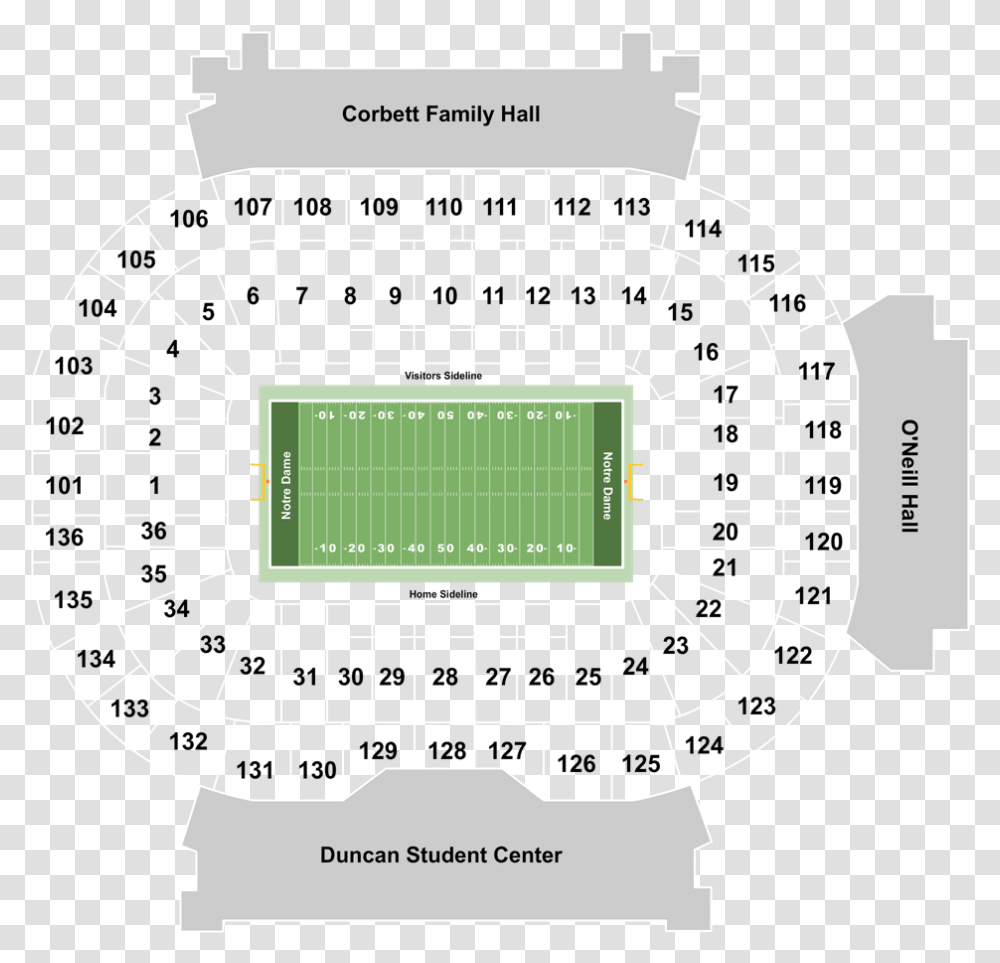 Section Notre Dame Stadium Seating Chart, Sport, Sports, Plot, Plan Transparent Png